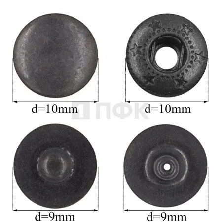 Кнопка для одежды 10мм Альфа латунь цв оксид (уп 1440шт)