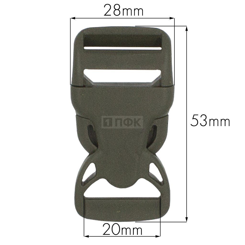 Фастекс НФ-20 (защелка-трезубец) ПП 20мм цв хаки (уп 1000шт)