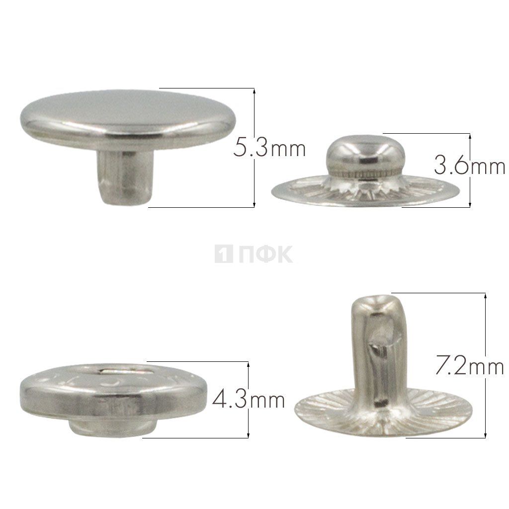 Кнопка для одежды 12,5мм Альфа сталь цв никель (уп 1440шт) STORM — ПФКР Кнопка для одежды 12,5мм Альфа сталь цв никель (уп 1440шт) STORM