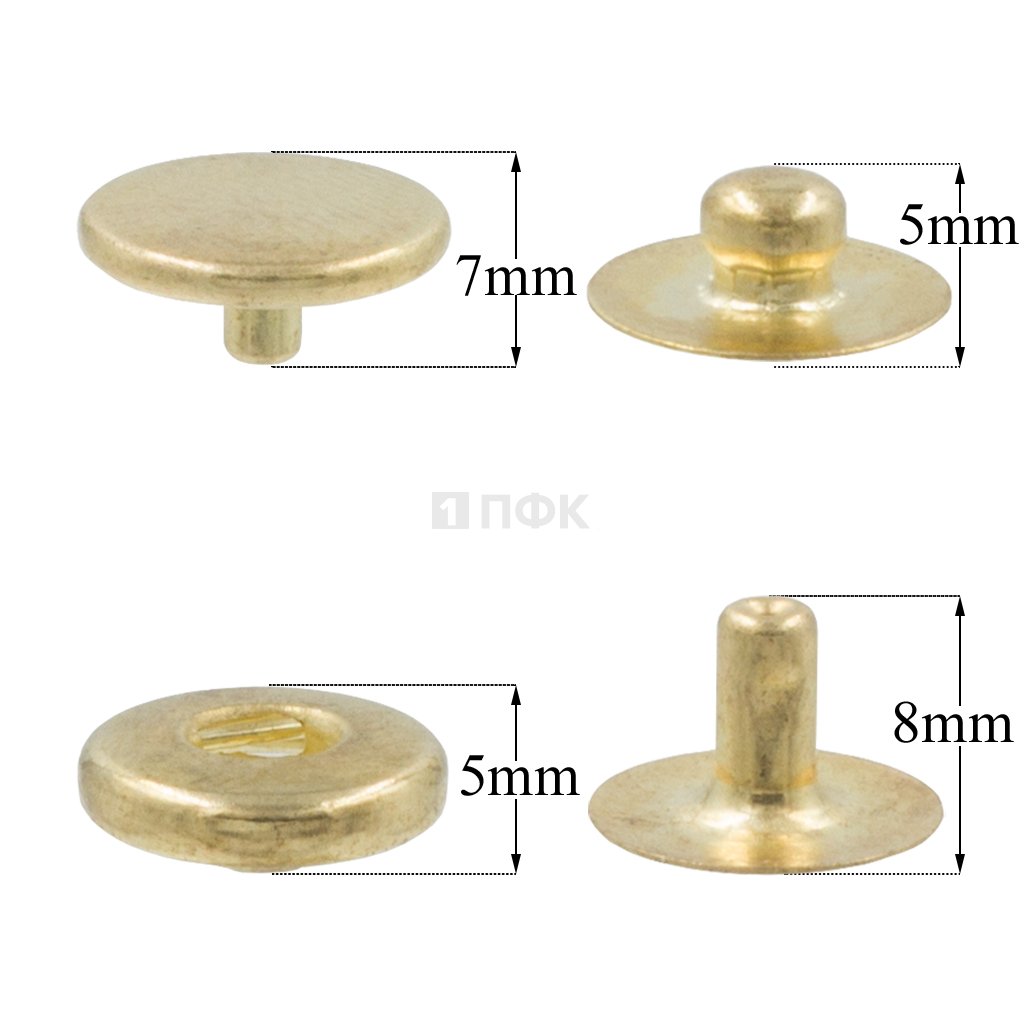 Кнопка для одежды 15мм Альфа латунь цв золото (уп 720шт) 