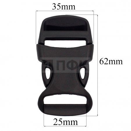 Фастекс Ф-25/6 (защелка-трезубец) ПП 25мм цв черный (уп 1000шт)