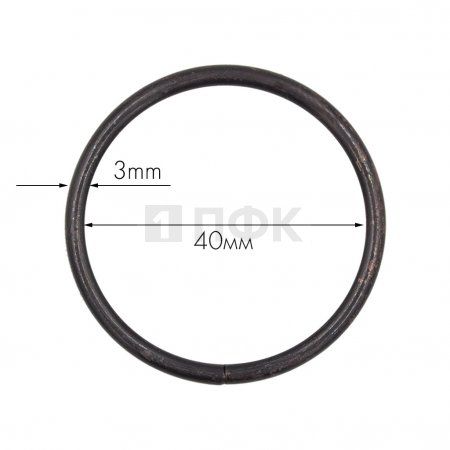 Кольцо металлическое 40мм (толщ 3мм) цв оксид (уп 200шт/5000шт) (A)