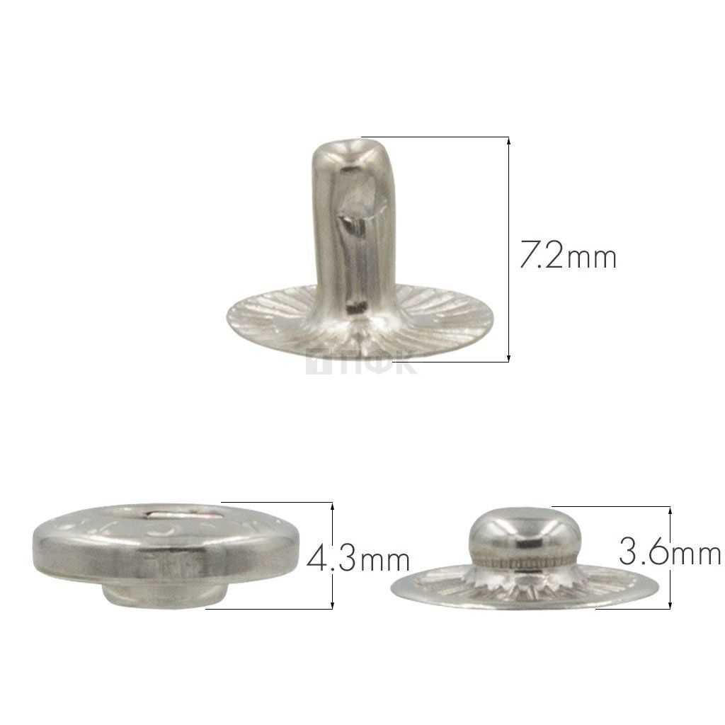 3 Части кнопки для одежды 12,5мм Альфа нерж цв никель (уп 1440шт) STORM — ПФКР 3 Части кнопки для одежды 12,5мм Альфа нерж цв никель (уп 1440шт) STORM