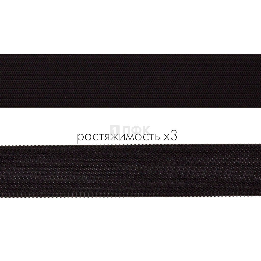 Резинка вязанная 20мм 7.4 гр/м цв черный (рул 40м/уп 600м)
