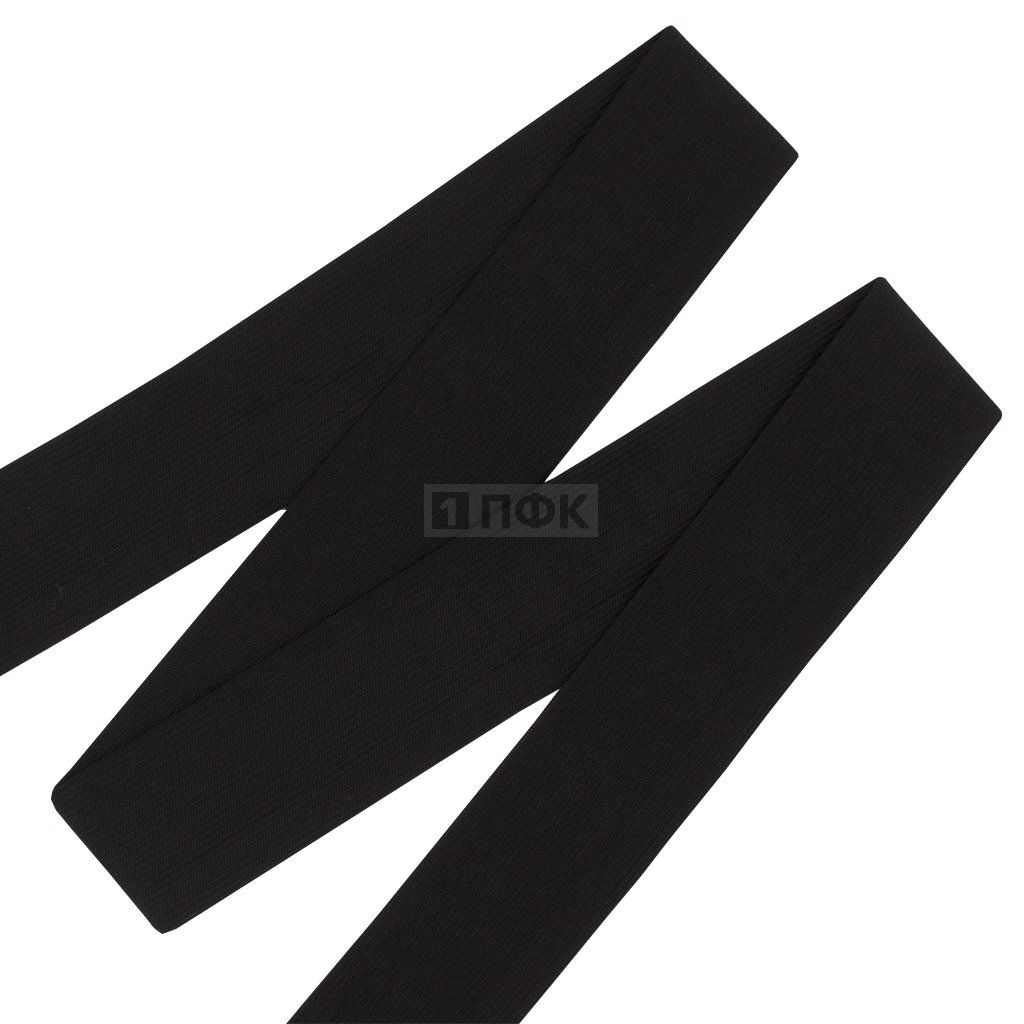 Резинка вязаная 60мм 28,35 гр/м цв черный (уп 50м/200м) РБ