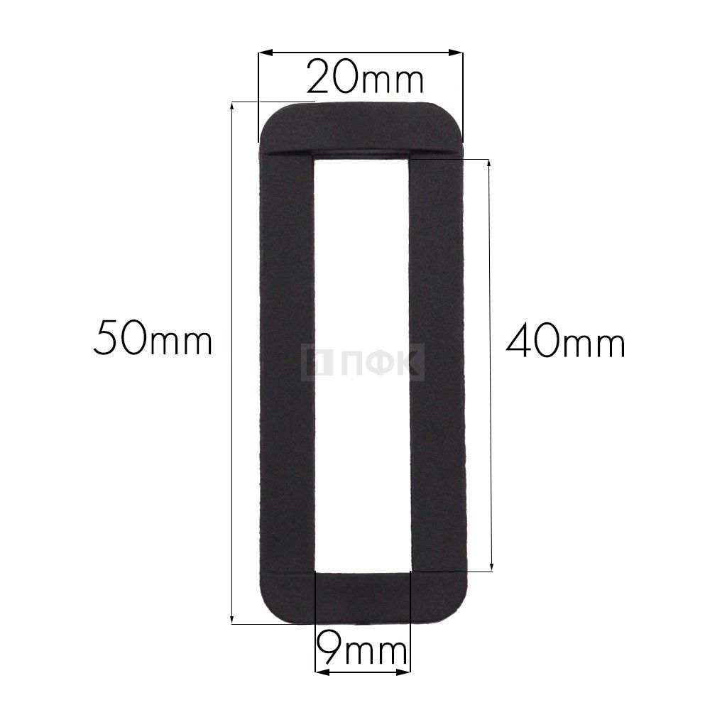 Пряжка-рамка Р-40(ОЩ-40) ПФЛ 40мм цв черный (уп 1000шт/10000шт)