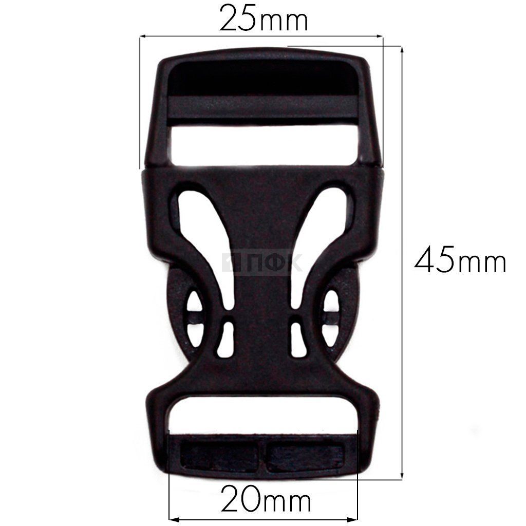 Фастекс Ф-20/3 (защелка-трезубец) ПП 20мм цв черный (уп 1000шт) — ПФКР Фастекс Ф-20/3 (защелка-трезубец) ПП 20мм цв черный (уп 1000шт)