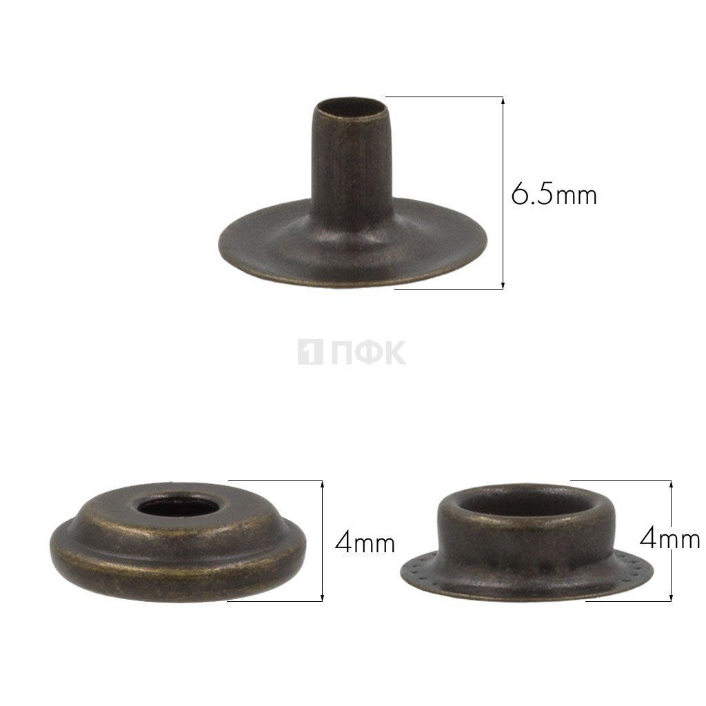 3 Части кнопки для одежды 15мм №61 латунь цв антик (уп 720шт) STRONG