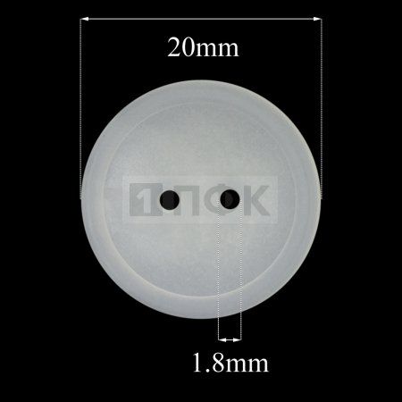 Пуговица КЛ 20-2 ПП 20мм цв прозрачный (уп 1000шт)