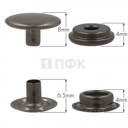 Кнопка для одежды 15мм №61 нерж цв никель тем (уп 720шт) NEW STAR