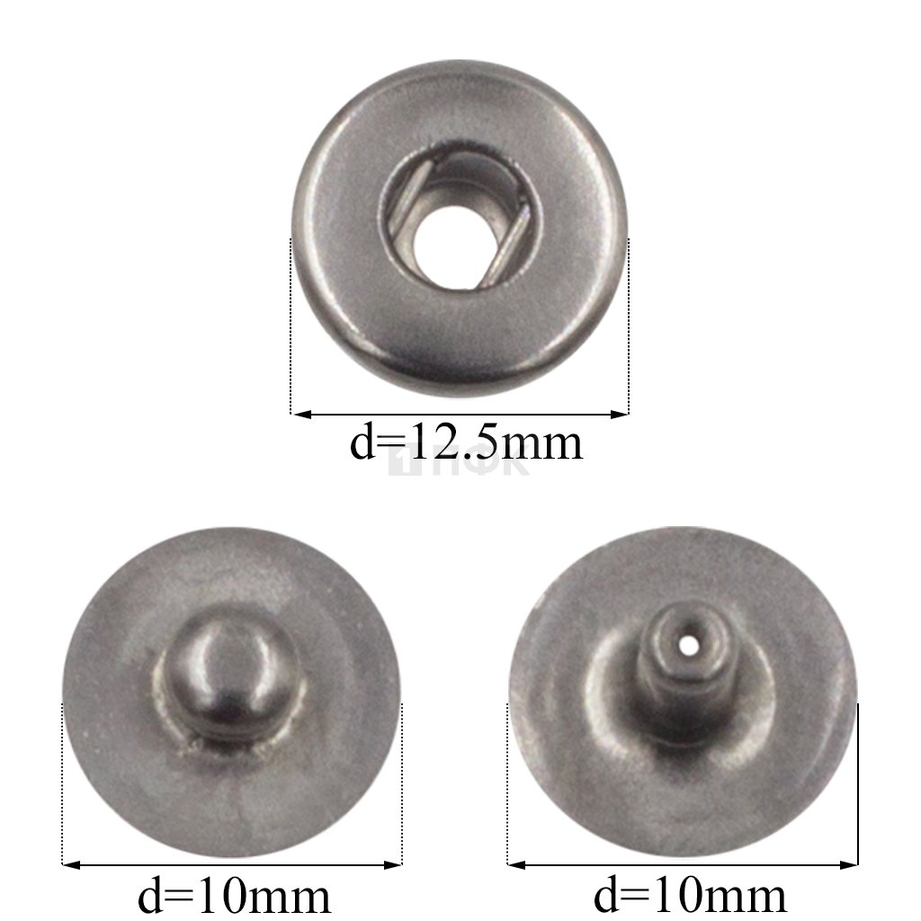 3 Части кнопки для одежды 12,5мм Альфа сталь цв никель тем (уп 1440шт) 