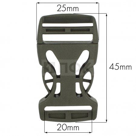 Фастекс Ф-20/3 (защелка-трезубец) ПП 20мм цв хаки (уп 1000шт) Фастекс Ф-20/3 (защелка-трезубец) ПП 20мм цв хаки (уп 1000шт)