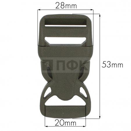 Фастекс НФ-20 (защелка-трезубец) ПП 20мм цв хаки (уп 1000шт)