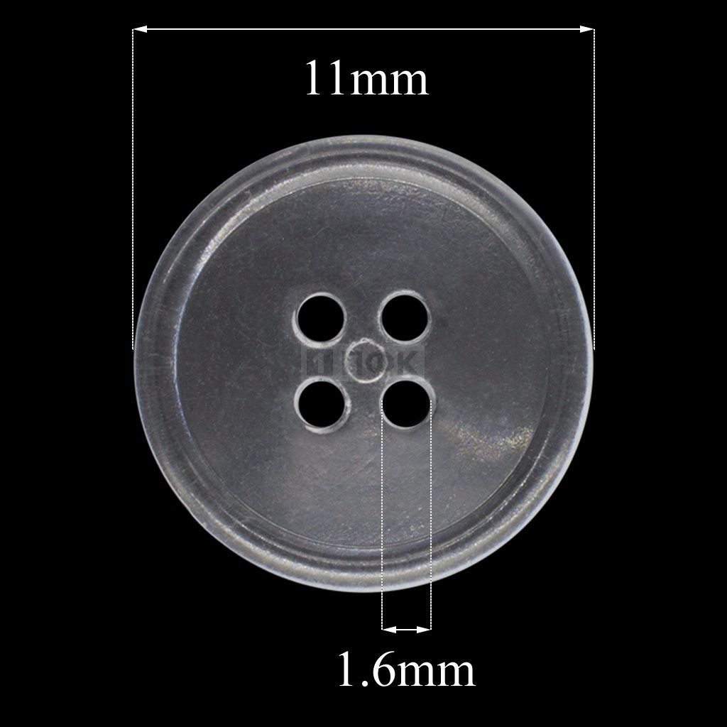 Пуговица КЛ 11-4 ПС 11мм цв стекло (уп 5000шт)