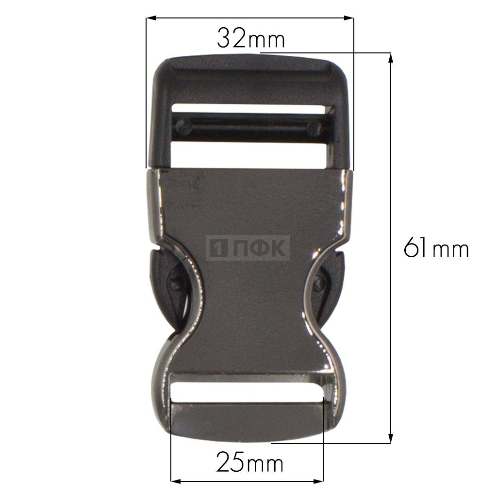 Фастекс (защелка-трезубец) ПП / металл 25мм цв черный (уп 60шт/кор 1080) 1522 Combo — ПФКР Фастекс (защелка-трезубец) ПП / металл 25мм цв черный (уп 60шт/кор 1080) 1522 Combo