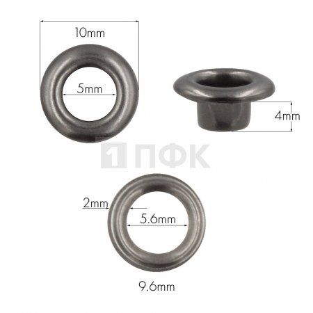 Люверсы №3 5мм латунь цв никель тем (уп 5000шт) Люверсы №3 5мм латунь цв никель тем (уп 5000шт)