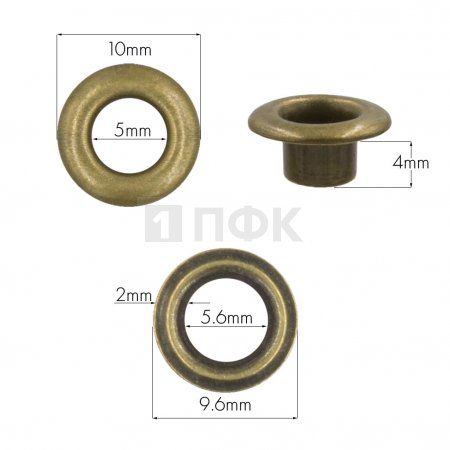 Люверсы №3 5мм латунь цв антик (уп 5000шт) Люверсы №3 5мм латунь цв антик (уп 5000шт)