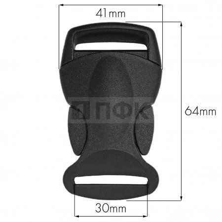 Фастекс (защелка-трезубец) арт.1306 ПП 30мм цв черный (уп 100шт/4000шт)