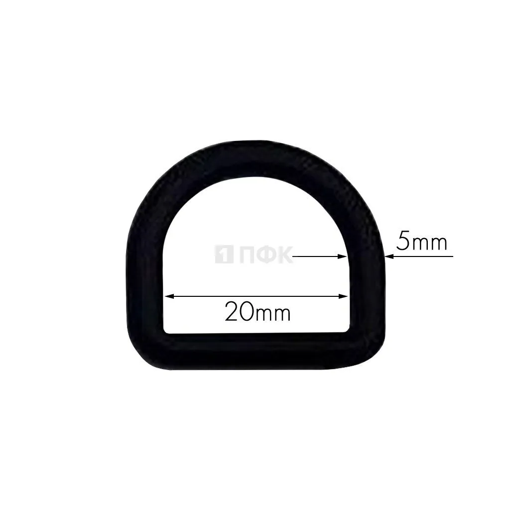 Полукольцо пластик 20мм цв чёрный (уп 100шт/10000шт) — ПФКР Полукольцо пластик 20мм цв чёрный (уп 100шт/10000шт)