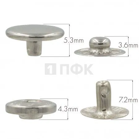 Кнопка для одежды 12,5мм Альфа нерж цв никель (уп 1440шт) STORM Кнопка для одежды 12,5мм Альфа нерж цв никель (уп 1440шт) STORM