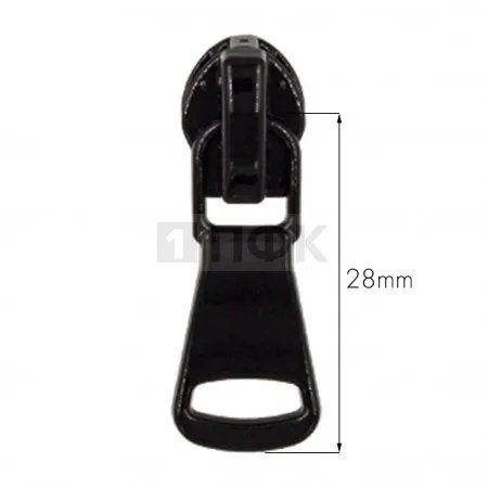 Бегунок для спиральной (витой) молнии тип 7 автомат арт.C8 цв черный лакир. (уп 500шт/5000шт)