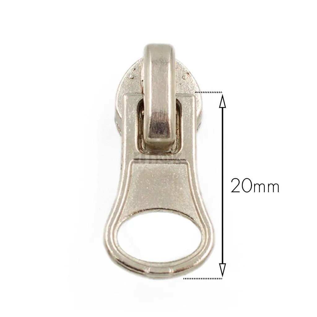 Бегунок для спиральной (витой) молнии тип 3 автомат ГРУША цв никель (уп 500шт/10000шт) 1.9гр