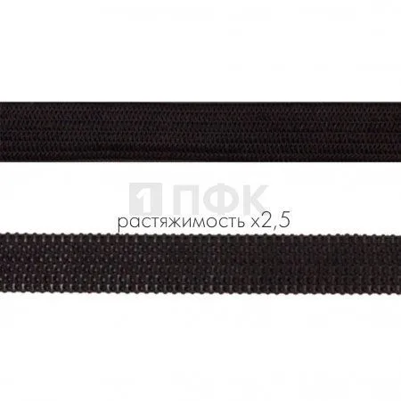 Резинка вязанная 10мм 3.7 гр/м цв черный (рул 40м/уп 200м) Резинка вязанная 10мм 3.7 гр/м цв черный (рул 40м/уп 200м)