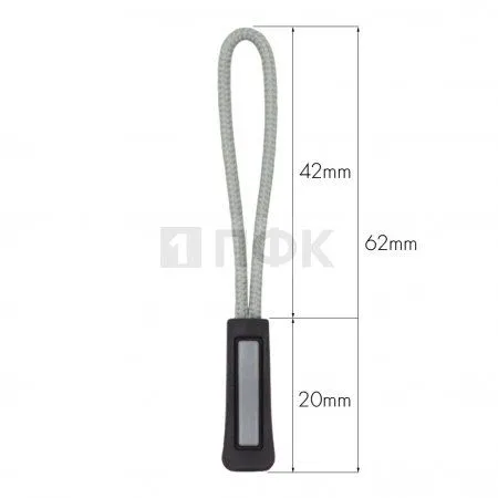 Пуллер для молнии №13 цвет 322 черный + шнур 310 (уп 500шт/10000шт) Пуллер для молнии №13 цвет 322 черный + шнур 310 (уп 500шт/10000шт)