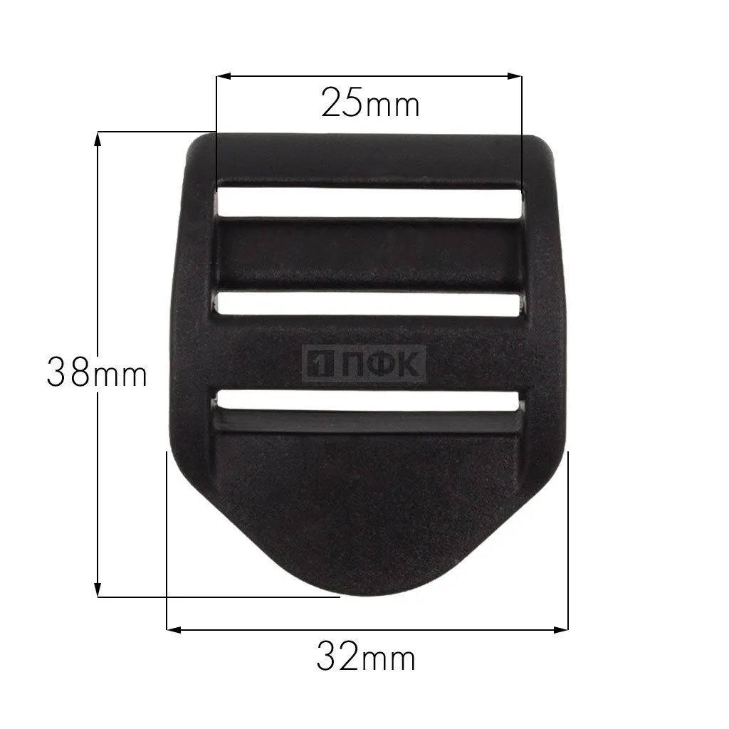 Пряжка-крыло трехщелевая U-25 ПФЛ 25мм цв черный (уп 1000шт) — ПФКР Пряжка-крыло трехщелевая U-25 ПФЛ 25мм цв черный (уп 1000шт)