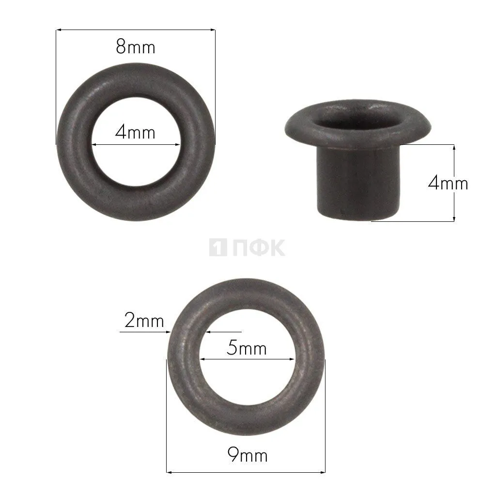 Люверсы №2 4мм сталь эконом цв оксид (уп 5000/200000шт)