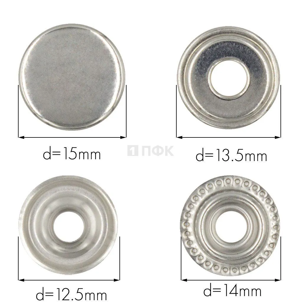 Кнопка для одежды 15мм №61 нерж цв никель (уп 720шт) NEW STAR — ПФКР Кнопка для одежды 15мм №61 нерж цв никель (уп 720шт) NEW STAR