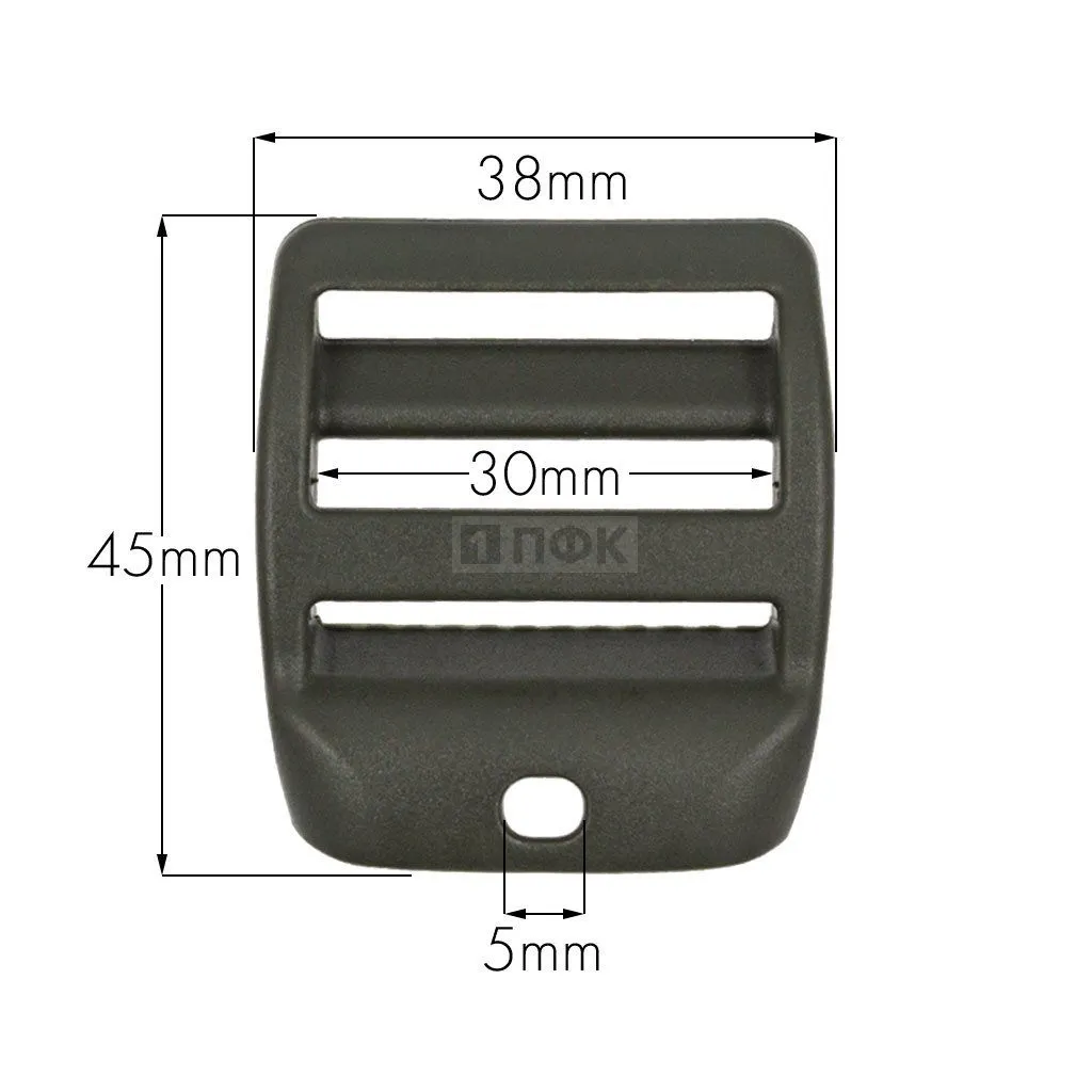 Пряжка-крыло трехщелевая U-30 ПА 30мм цв хаки (уп 1000шт) — ПФКР Пряжка-крыло трехщелевая U-30 ПА 30мм цв хаки (уп 1000шт)