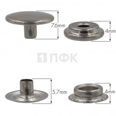 Кнопка для одежды 15мм №61 латунь цв никель тем (уп 720шт) NEW STAR