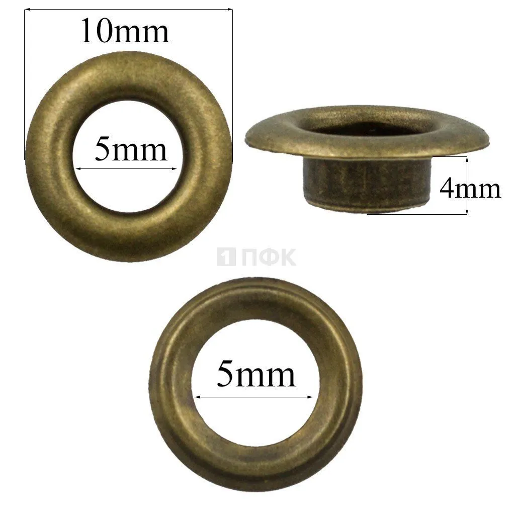 Люверсы №3 5мм латунь цв антик (уп 5000шт) — ПФКР Люверсы №3 5мм латунь цв антик (уп 5000шт)