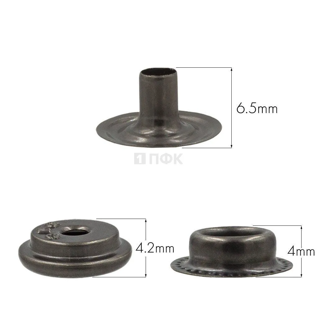 3 Части кнопки для одежды 15мм №61 нерж цв никель тем (уп 720шт) DNG