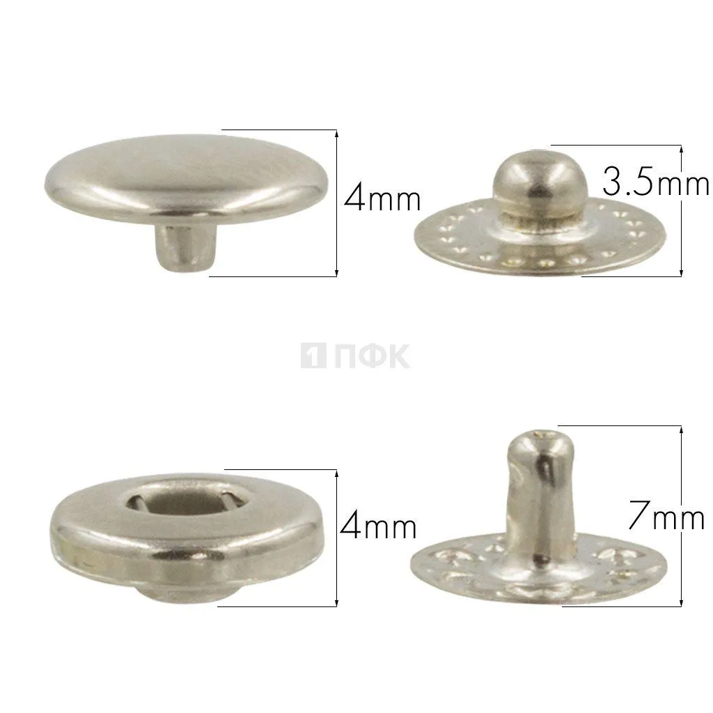 Кнопка для одежды 10мм Альфа нерж цв никель (уп 1440шт) NEW STAR