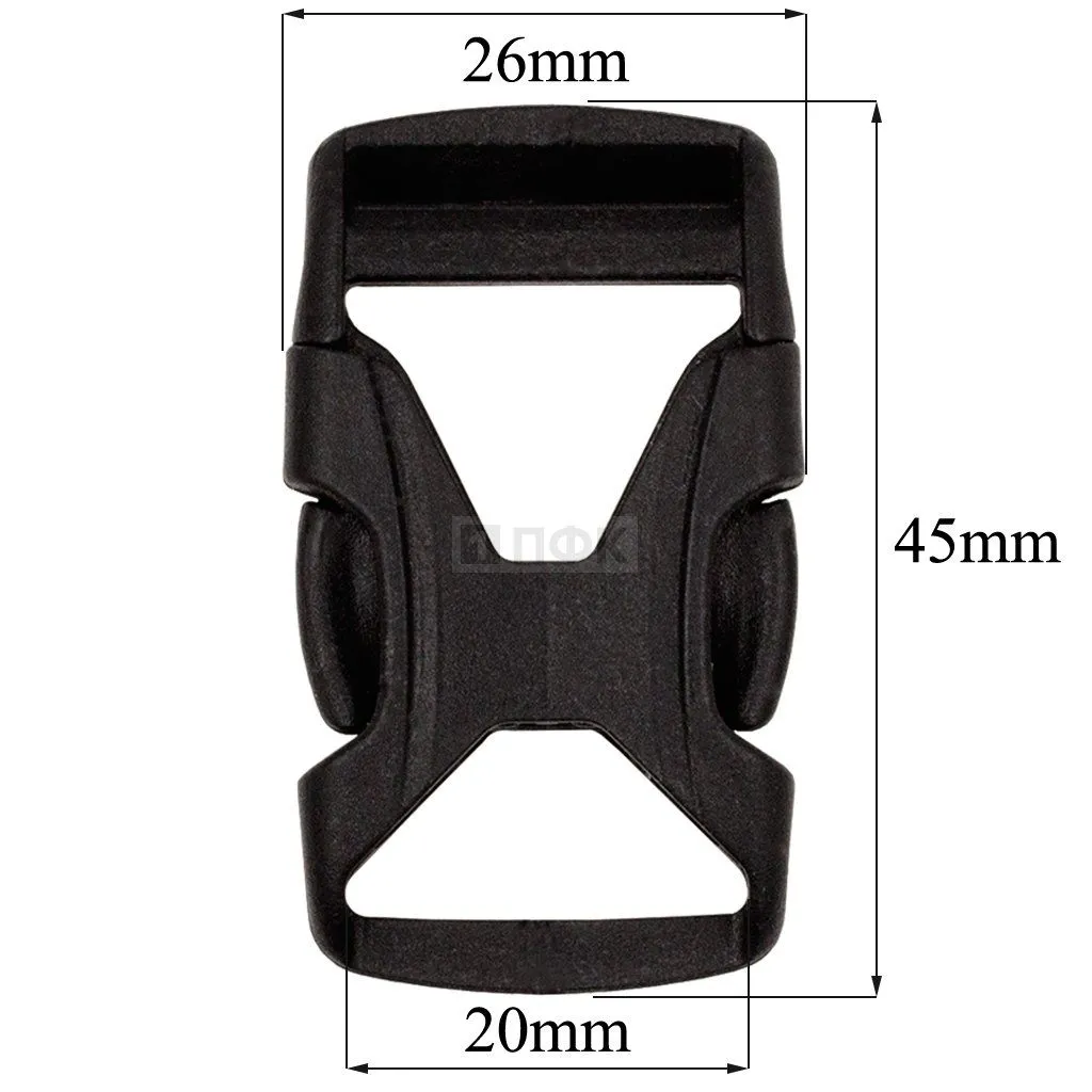Фастекс FH-20 (защелка-трезубец) ПФЛ 20мм цв черный (уп 1000шт) — ПФКР Фастекс FH-20 (защелка-трезубец) ПФЛ 20мм цв черный (уп 1000шт)