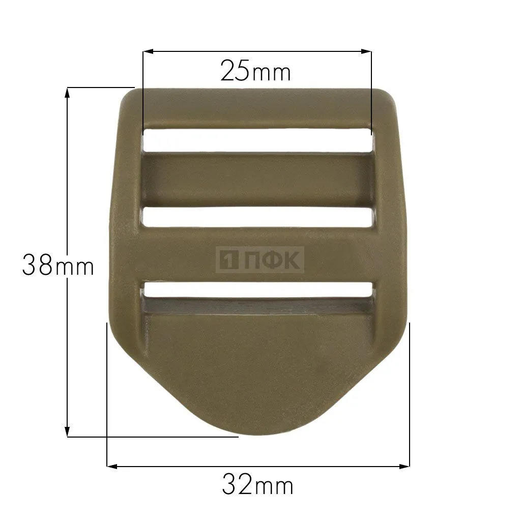 Пряжка-крыло трехщелевая U-25 ПФЛ 25мм цв койот (уп 1000шт)