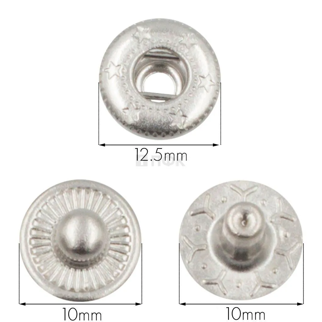 3 Части кнопки для одежды 12,5мм Альфа сталь цв никель (уп 1440шт) STRONG