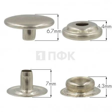 Кнопка для одежды 15мм №61 сталь цв никель (уп 720шт) NEW STAR