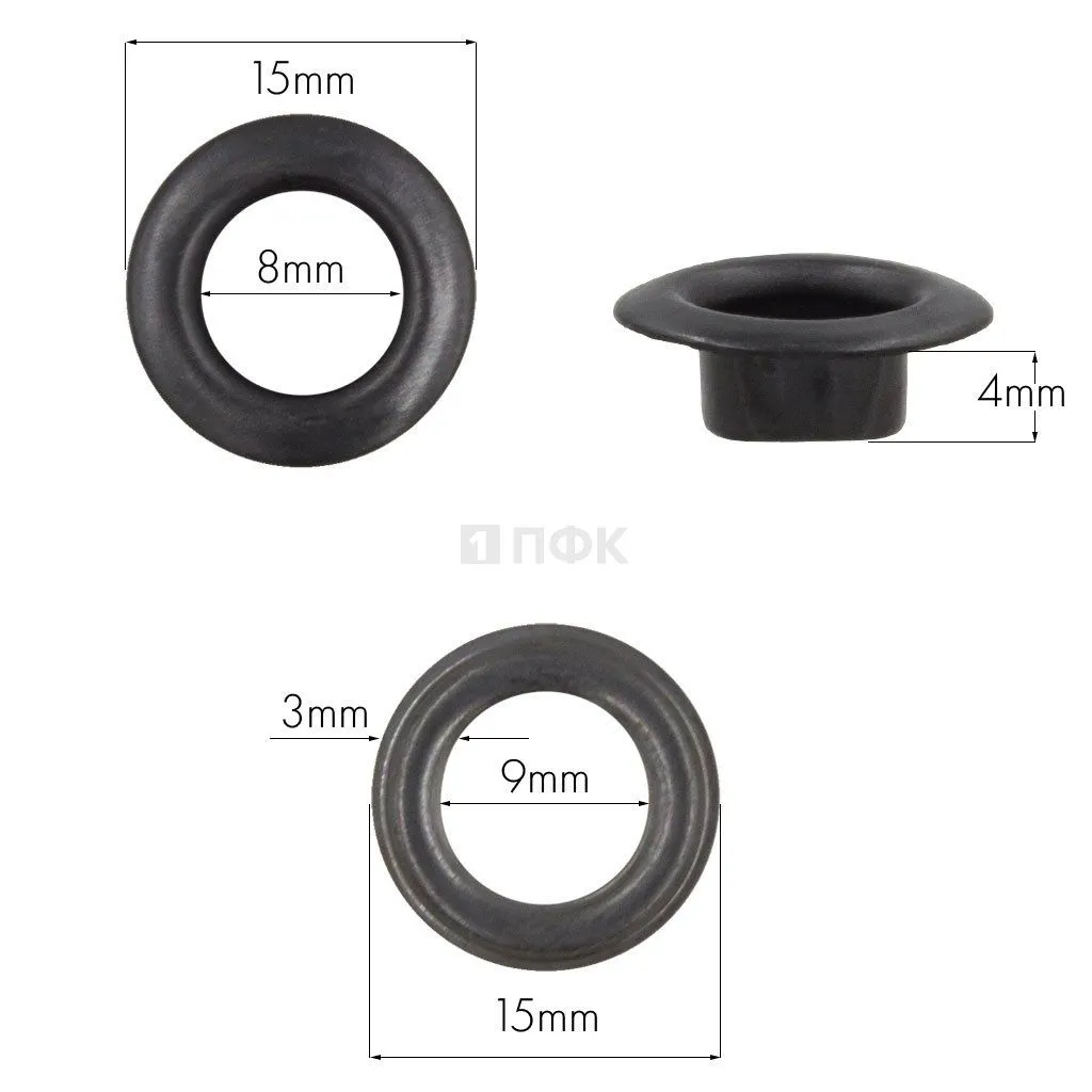 Люверсы №5 8мм сталь цв оксид (уп 1000шт)