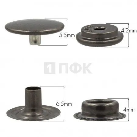 Кнопка для одежды 15мм №61 нерж цв никель тем (уп 720шт) DNG