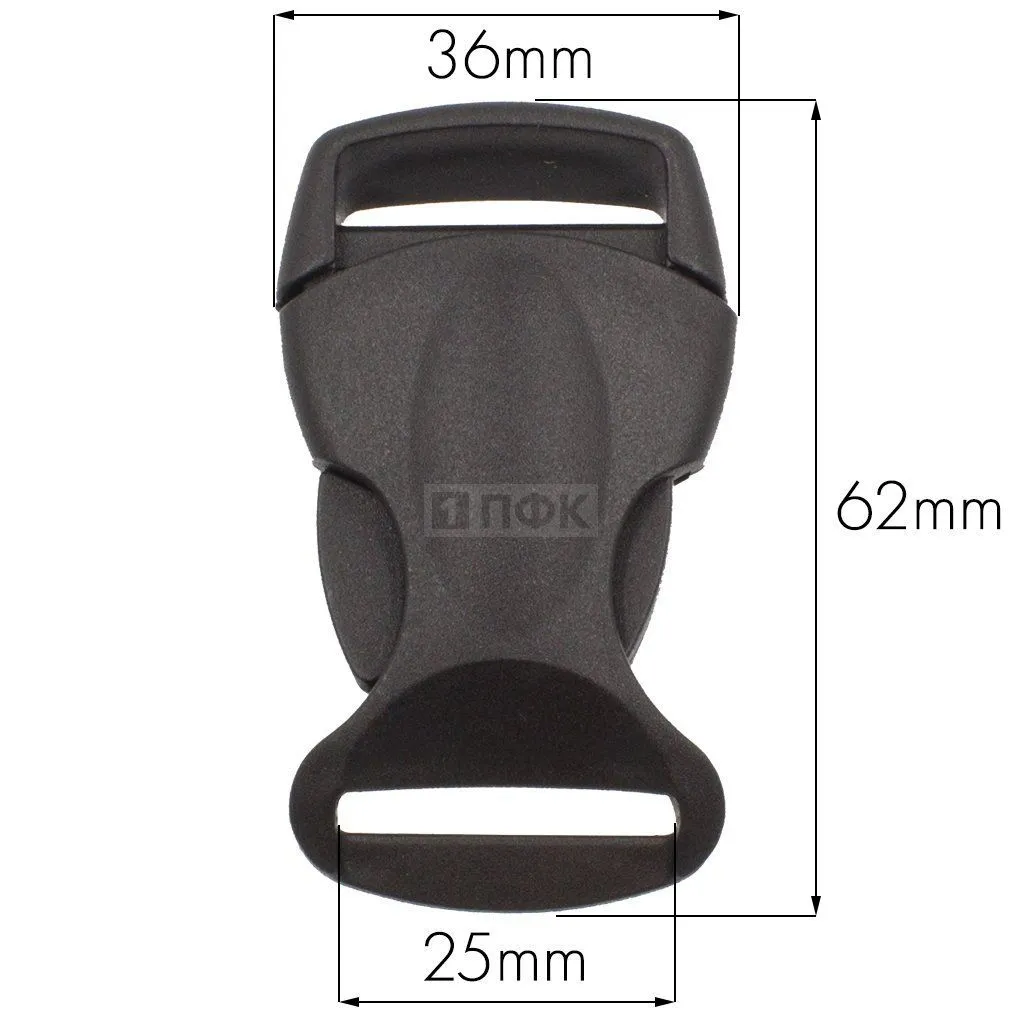 Фастекс (защелка-трезубец) ПП 25мм цв черный (уп 100шт/4000шт) 1306 — ПФКР Фастекс (защелка-трезубец) ПП 25мм цв черный (уп 100шт/4000шт) 1306