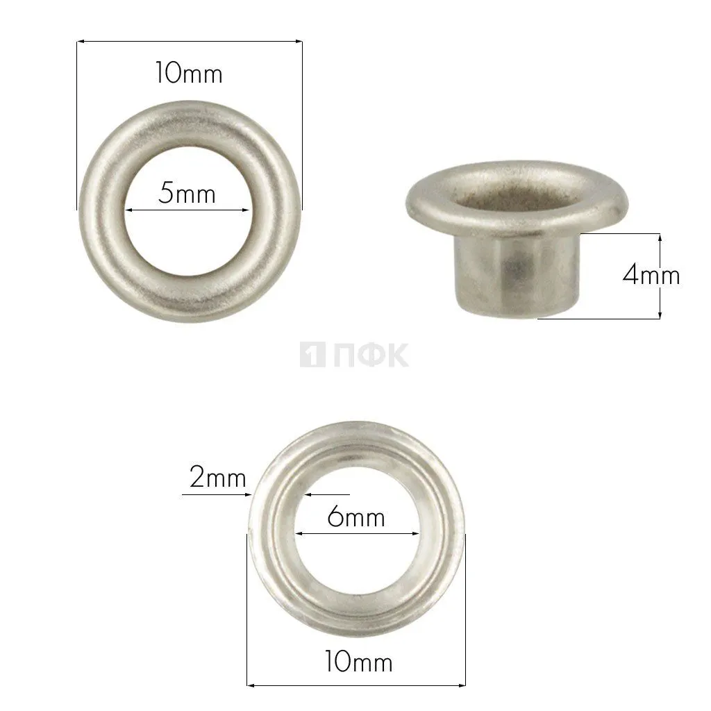 Люверсы №3 5мм сталь эконом цв никель (уп 5000шт/100000шт) 