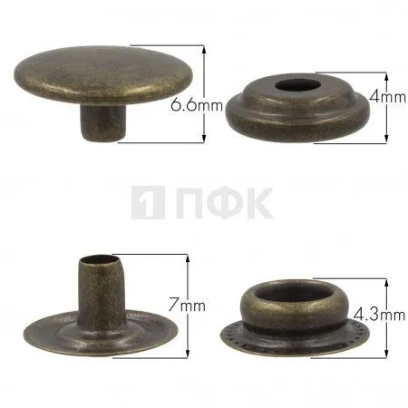 Кнопка для одежды 15мм №61 сталь цв антик (уп 720шт) NEW STAR
