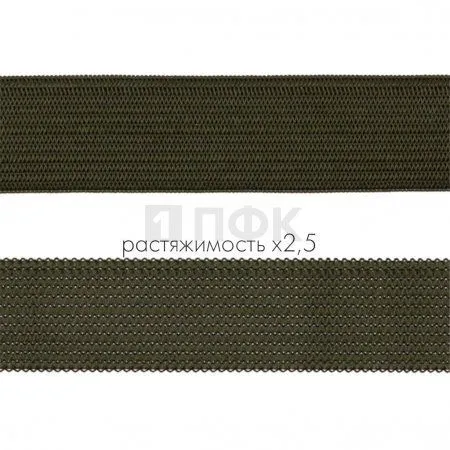 Резинка вязанная 30мм 11.1 гр/м цв хаки (рул 40м/уп 400м) Резинка вязанная 30мм 11.1 гр/м цв хаки (рул 40м/уп 400м)
