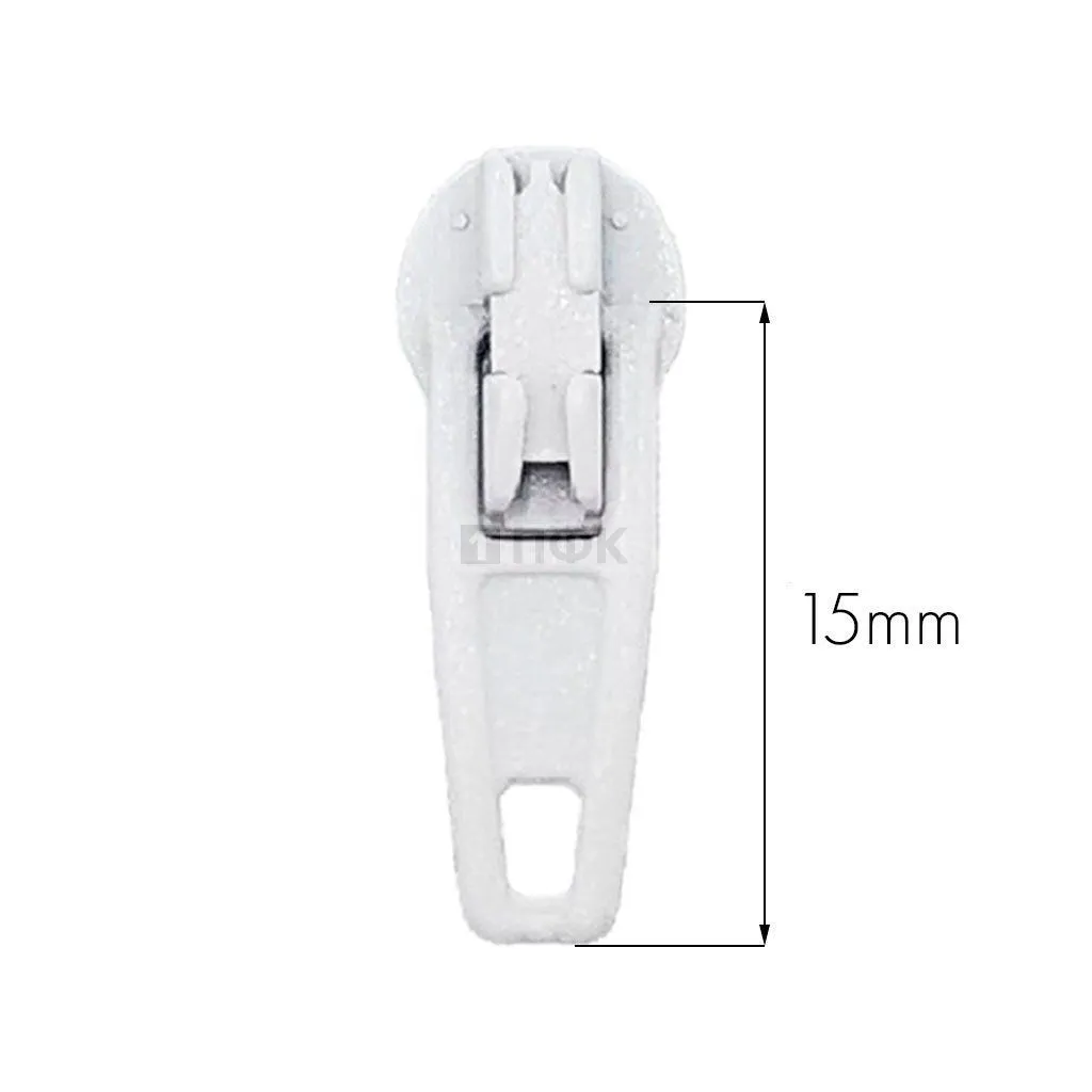 Бегунок для спиральной (витой) молнии тип 3 автомат цв 101 белый (уп 2500шт/25000шт) 1.5гр