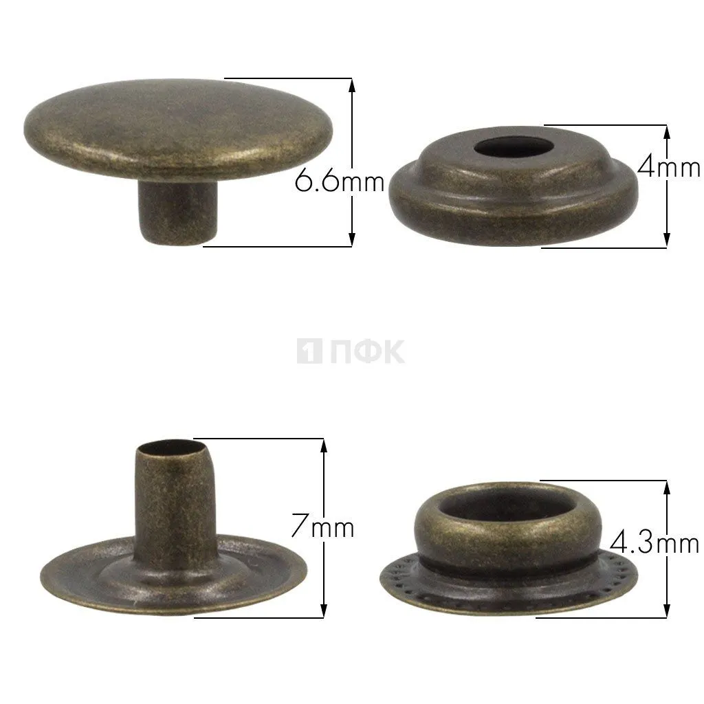 Кнопка для одежды 15мм №61 сталь цв антик (уп 720шт) NEW STAR