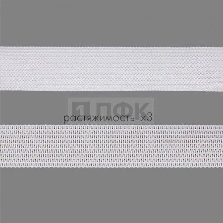 Резинка вязанная 20мм 7.4 гр/м цв белый (рул 40м/уп 600м) Резинка вязанная 20мм 7.4 гр/м цв белый (рул 40м/уп 600м)