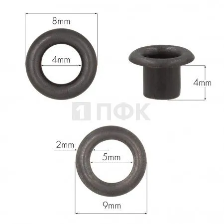 люверсы №2 4мм сталь эконом цв оксид (уп 5000/200000шт)